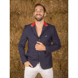 Naska Men - Equestrian show jacket - For man - Color navy with red collar