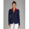 Naska Lady - Equestrian show jacket for Women - Color navy with red collar