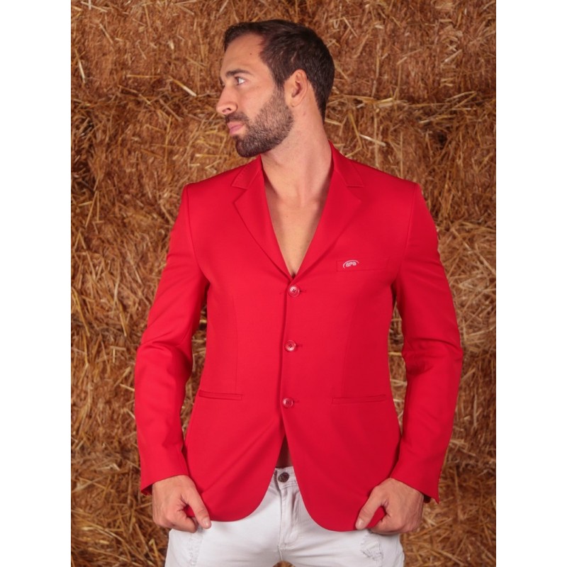 Naska Men - Veste de concours équestre - Modèle Homme - couleur rouge